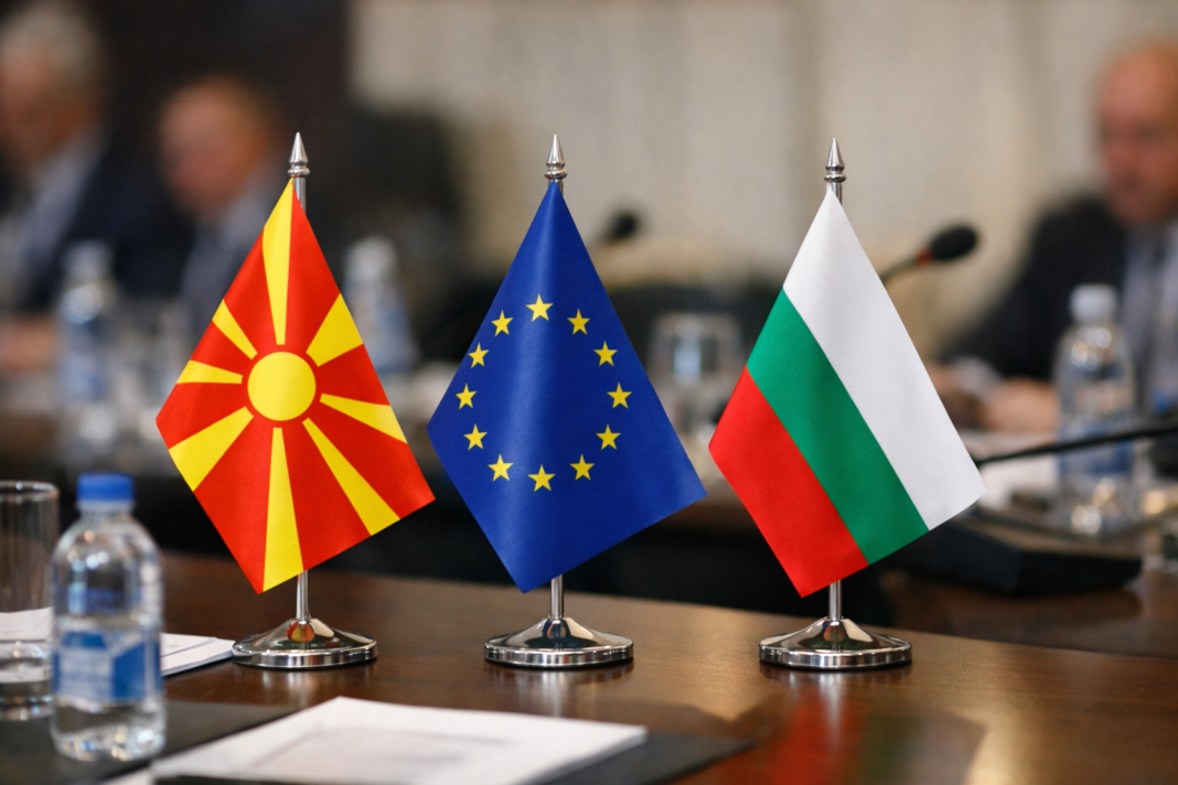 Flamujt e Maqedonisë së Veriut, Bashkimit Evropian dhe Bullgarisë në një takim zyrtar